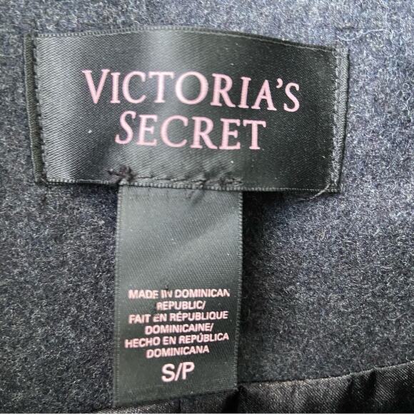 Victoria's Secret Womens Small Black Gray Full Zip Button Up Winter Coat Jacket - Picture 6 of 7